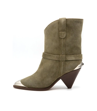 Shop Isabel Marant Shoes Limza Low Boots In Taupe