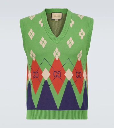 Shop Gucci Ouverture Sweater Vest In Multicoloured