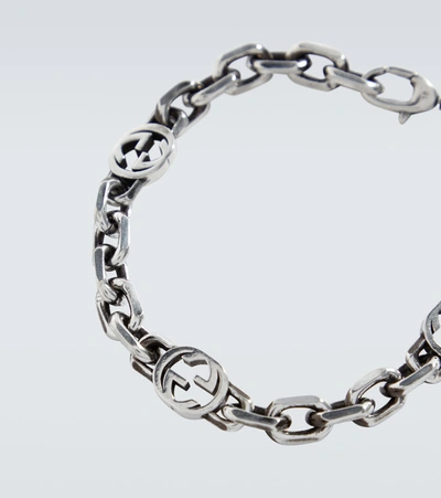 Shop Gucci Silver Interlocking G Bracelet