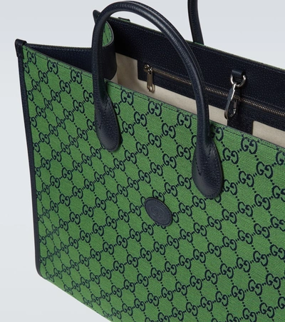 Shop Gucci Gg Multicolor Large Tote Bag In Green