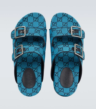 Gucci Gg Multicolour Sandals In Blue | ModeSens