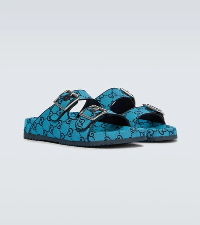 Shop Gucci Gg Multicolor Sandal In Blue