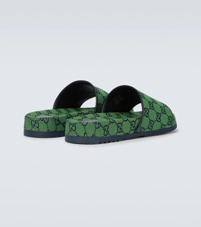 Shop Gucci Gg Multicolor Slides In Green