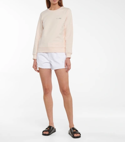 Shop Apc Item Stretch-cotton Sweatshirt In Pink