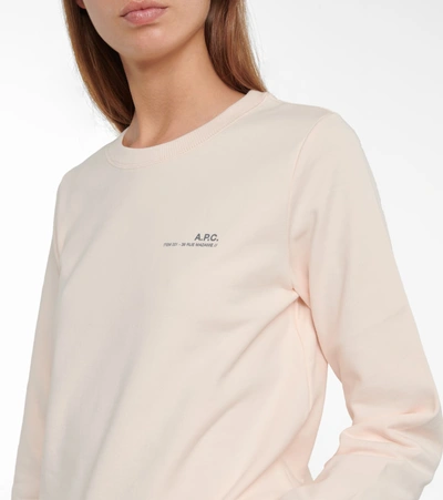 Shop Apc Item Stretch-cotton Sweatshirt In Pink