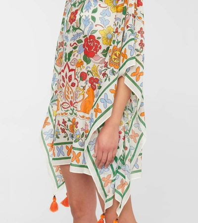 Shop Tory Burch Floral Cotton And Silk Kaftan In Multicoloured