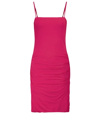 Shop Velvet Dale Stretch-cotton Jersey Minidress In Pink
