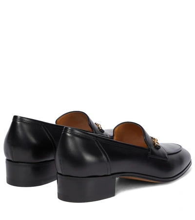 Shop Gucci Horsebit Leather Loafers In Black