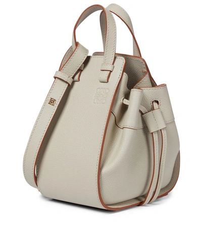 Shop Loewe Hammock Mini Leather Shoulder Bag In White