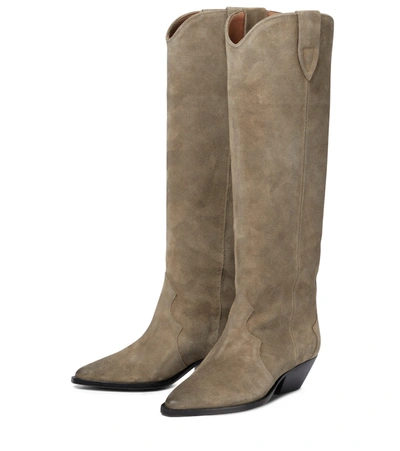 Shop Isabel Marant Denvee Suede Knee-high Boots In Brown