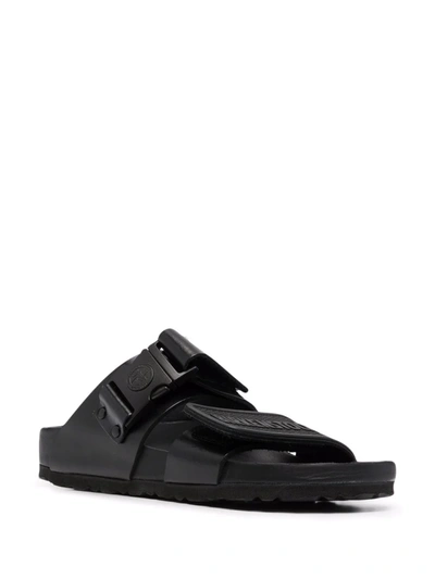 Shop Rick Owens +birkenstock Logo-embossed Sandals In Black