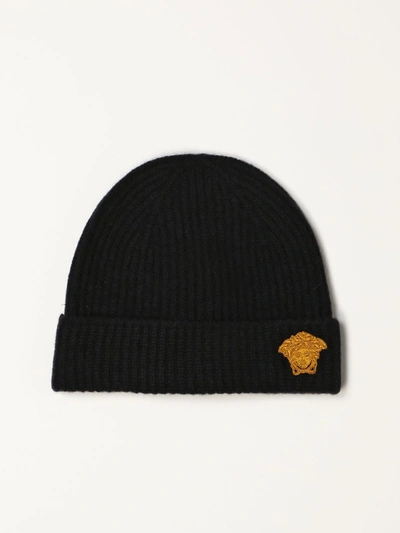 Shop Versace Hat  Hat In Wool And Silk In Black