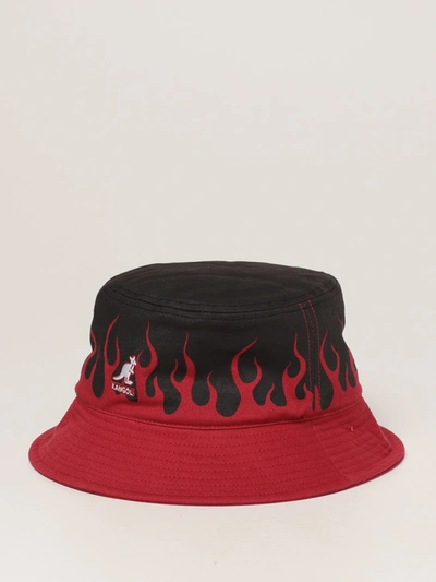 Shop Vision Of Super Hat  X Kangol Fisherman Hat With Flames In Black