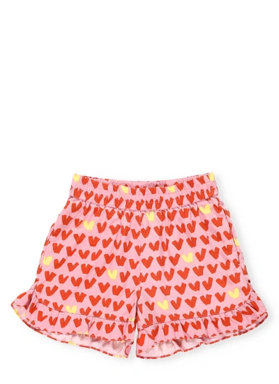Shop Stella Mccartney Short With Hearts Print In Hearts Pink