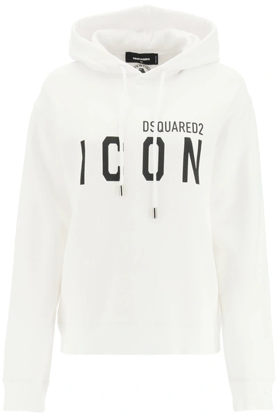 Shop Dsquared2 Logo Sweatshirt With Hood In White