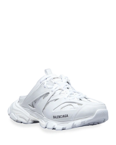 Shop Balenciaga Track Lace-up Mule Sneakers In White