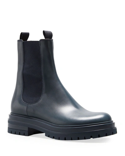 Shop Gianvito Rossi 20mm Lug-sole Chelsea Boots In Denim