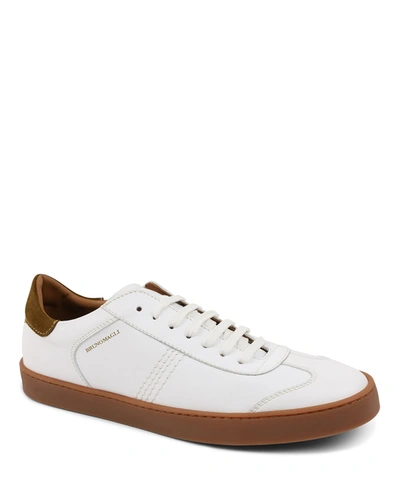 Shop Bruno Magli Men's Bono Calf Leather Low-top Sneakers, White