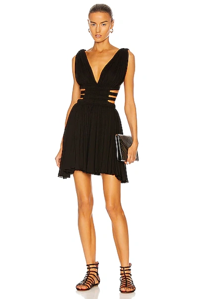 Alaïa Edition 2004 Pleated Jersey Minidress In Noir