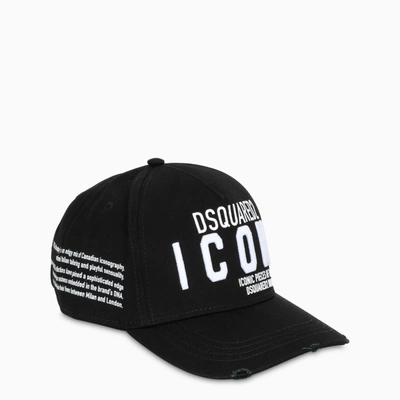 Shop Dsquared2 Black Logoed Icon Baseball Cap