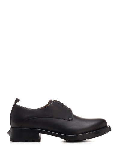Shop Valentino Garavani Roman Stud Derby Shoes In Black