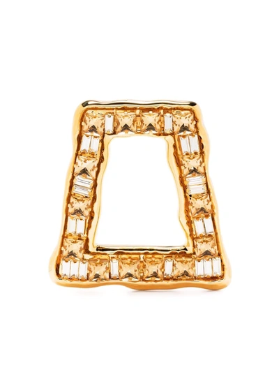 Shop Marni Crystal-embellished Single Earring In Gold