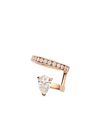 Shop Repossi 18kt Rose Gold Serti Sur Vide Diamond Ear Cuff