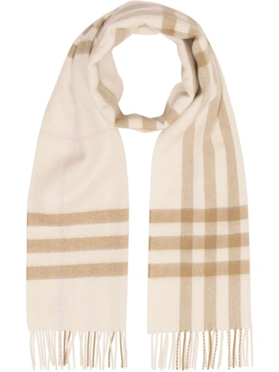 Shop Burberry The Classic Check Scarf In Neutrals