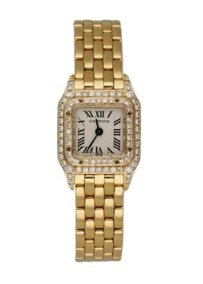 Shop Cartier Panthere Mini 2360 18k Yellow Gold & Diamond Set Ladies Watch