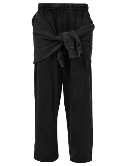 Shop Balenciaga Hybrid Knotted Sweatpants, In Black