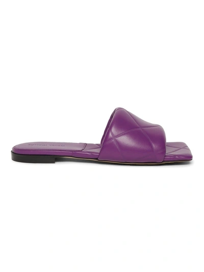 Shop Bottega Veneta Rubber Sole Flat Mule Sandal Gumdrop Pink In Purple