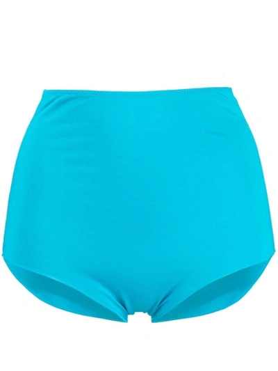 Shop Forte Forte High-waisted Bikini Bottoms In Blue