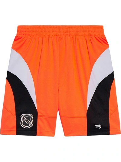 Shop Balenciaga Hockey Shorts In Orange