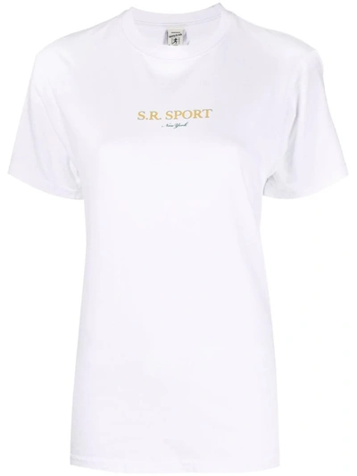 Shop Sporty And Rich Wimbledon Logo-print T-shirt In White
