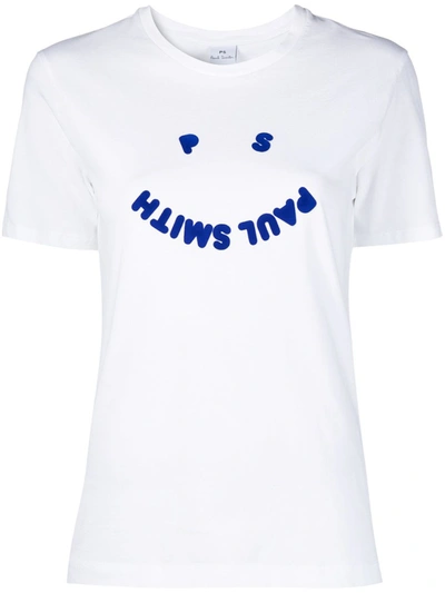 Shop Paul Smith White Smiley Logo Short Sleeved T-shirt