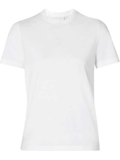 Shop Burberry White Cotton T-shirt