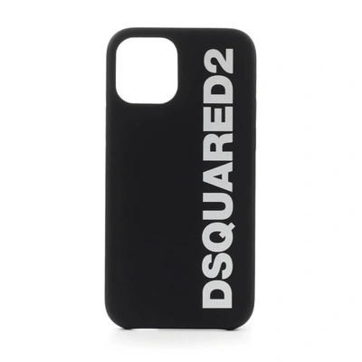 Dsquared2 Iphone 12 Pro Black Case With Logo In Nero/bianco