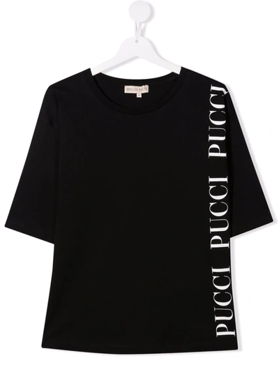 Emilio Pucci Junior Logo-print Cotton T-shirt In Black