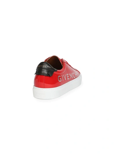 Shop Givenchy Men's Urban Street Patent Leather Sneakers In Red