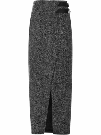 Shop Attico Long Skirt In Grey
