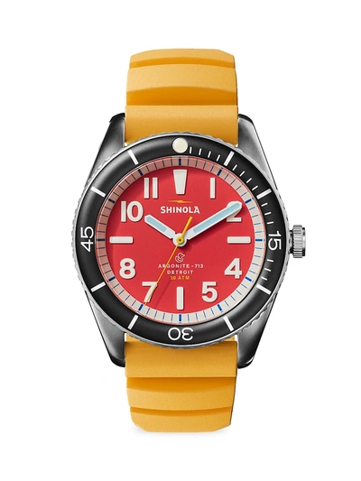 Shop Shinola Detrola The Duck 3hd Expandable Interchangeable-strap Watch In Yellow