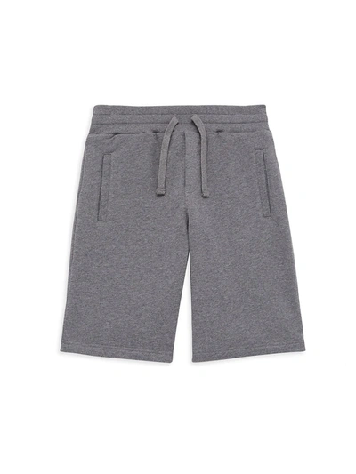 Shop Dolce & Gabbana Boy's Cotton Sweat Shorts In Melange Grey