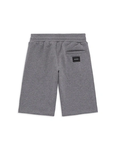 Shop Dolce & Gabbana Boy's Cotton Sweat Shorts In Melange Grey