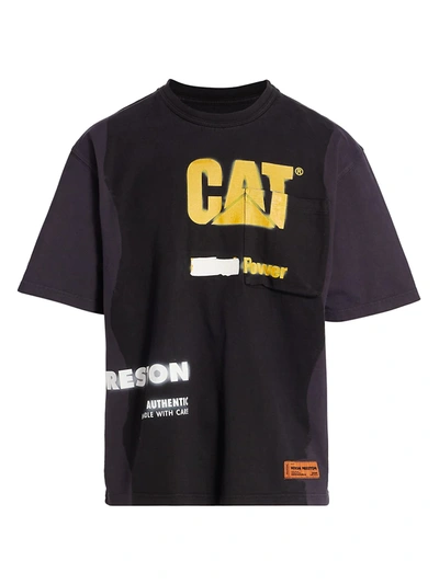 Shop Heron Preston Men's Cat T-shirt In Black Yellow