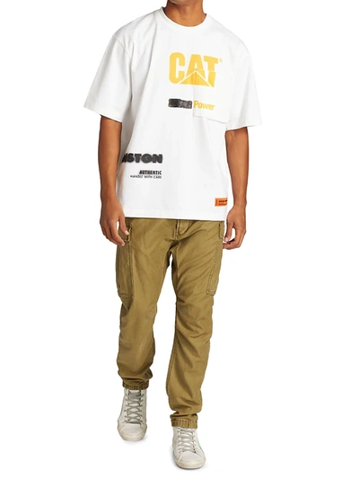 Shop Heron Preston Men's Cat T-shirt In White Yellow