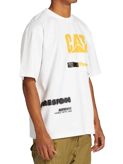 Shop Heron Preston Men's Cat T-shirt In White Yellow