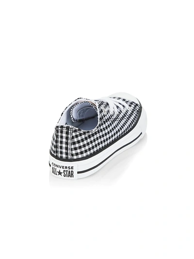 Shop Converse Little Kid's & Kid's Gingham Low-top Sneakers In Black White