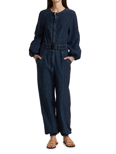 Shop Alberta Ferretti Denim Jumpsuit In Blue