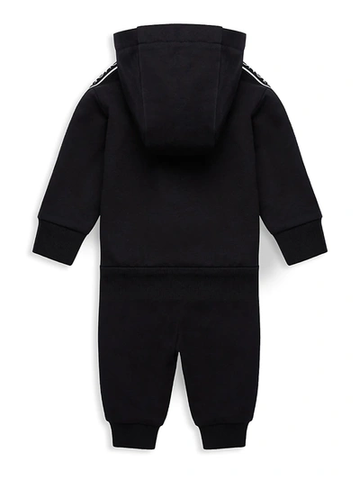 Shop Moncler Baby's & Little Kid's 2-piece Zip-up Sweater & Jogger Set In Black