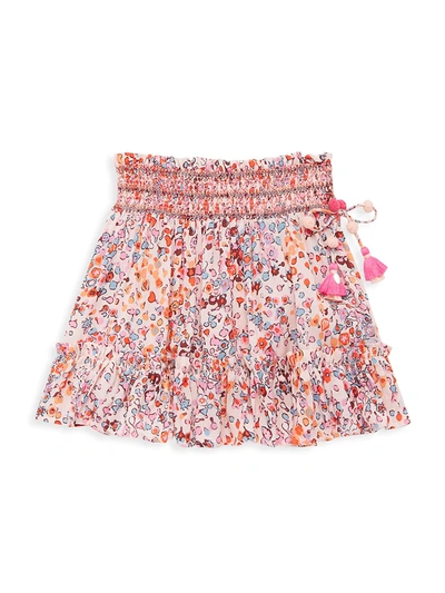Shop Poupette St Barth Little Girl's & Girl's Irma Mini Skirt In Pink Murrina